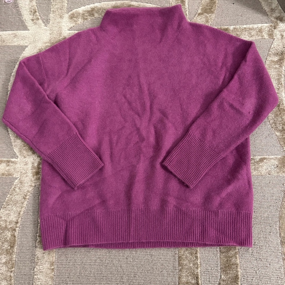 VINCE 100% boiled cashmere funnel neck sweater